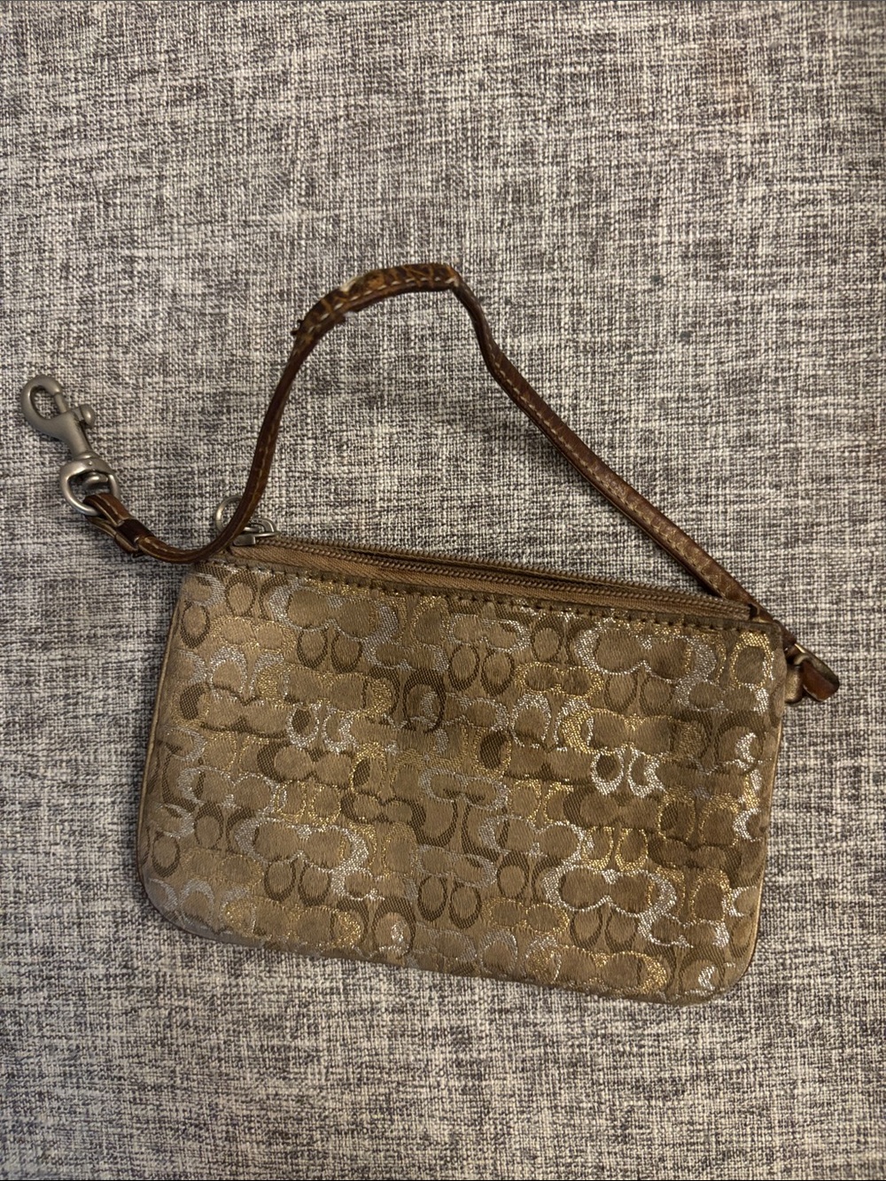 Craft Condition Coach Metallic Gold Signature Wristlet Clutch
